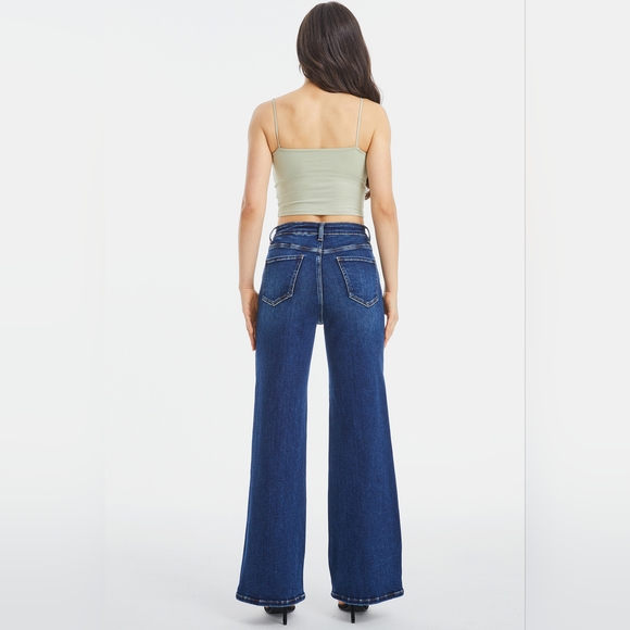 BAYEAS Full Size High Waist Cat's Whisker Wide Leg Jeans - Picture 3 of 15